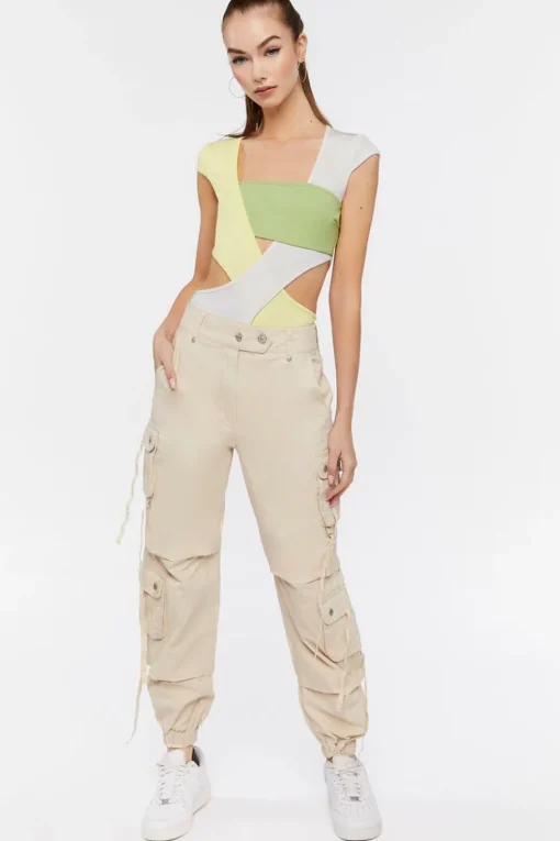 Colorblock Cutout Bodysuit