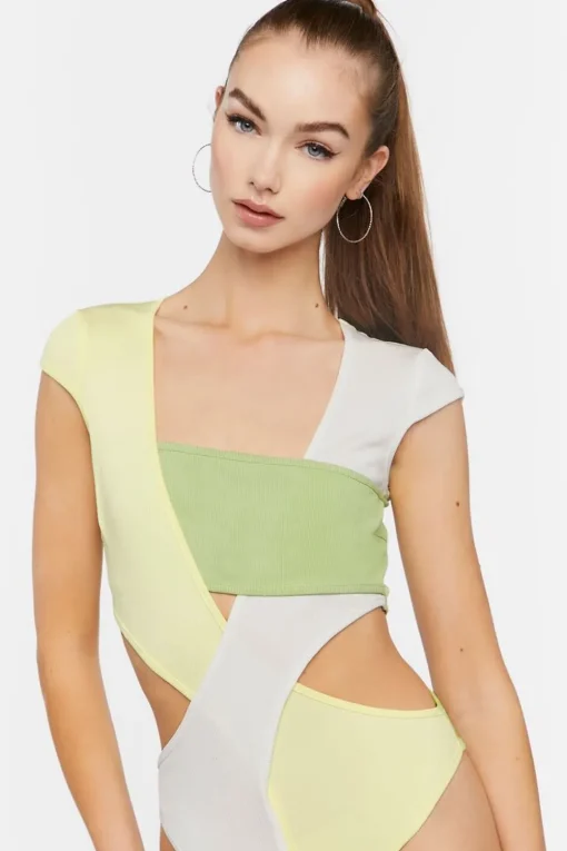 Colorblock Cutout Bodysuit