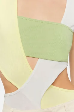 Colorblock Cutout Bodysuit