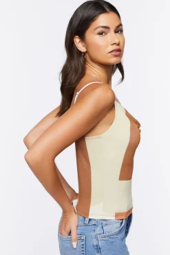 Colorblock Draped Cowl Cami