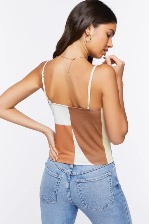Colorblock Draped Cowl Cami