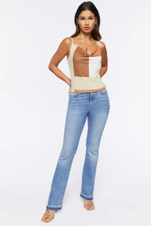 Colorblock Draped Cowl Cami