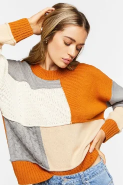 Colorblock Drop-Sleeve Sweater