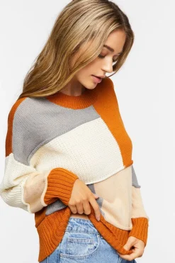 Colorblock Drop-Sleeve Sweater