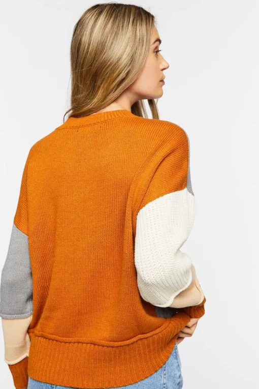 Colorblock Drop-Sleeve Sweater