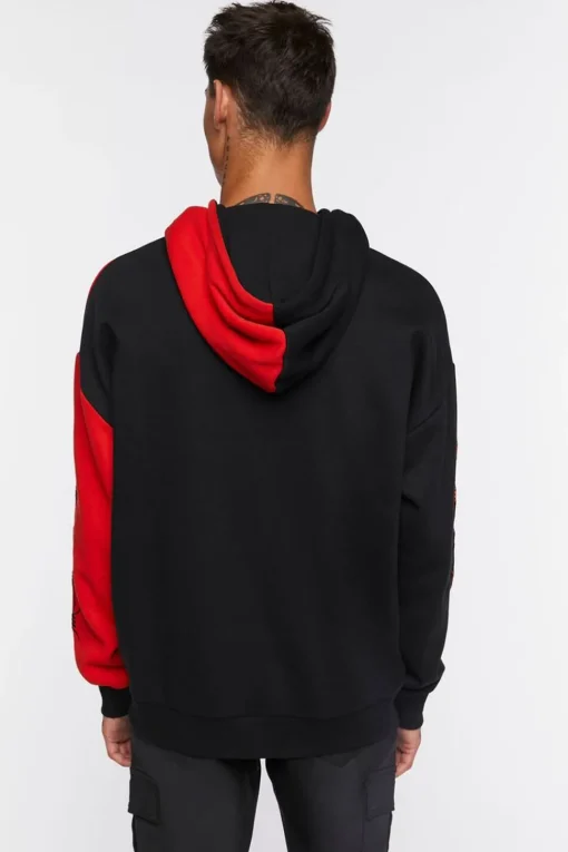 Colorblock Graphic Embroidered Hoodie