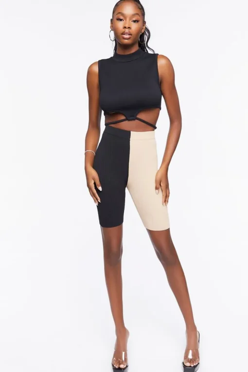 Colorblock High-Rise Biker Shorts