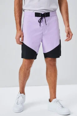 Colorblock Lace-Up Swim Trunks