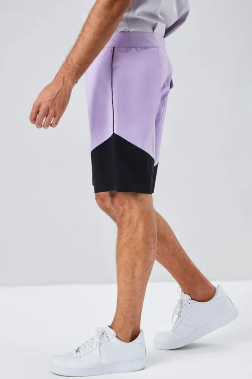 Colorblock Lace-Up Swim Trunks