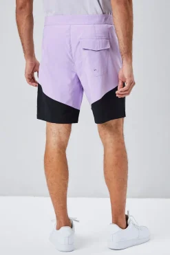 Colorblock Lace-Up Swim Trunks