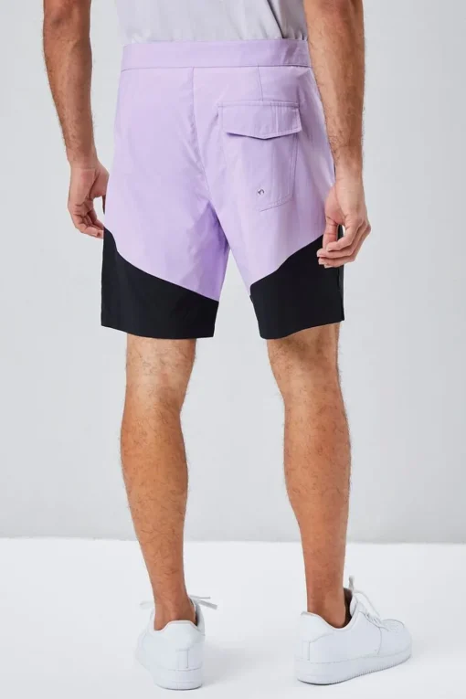 Colorblock Lace-Up Swim Trunks