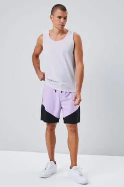 Colorblock Lace-Up Swim Trunks