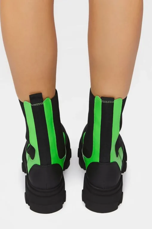 Colorblock Lug-Sole Booties