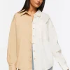 Colorblock Poplin High-Low Shirt