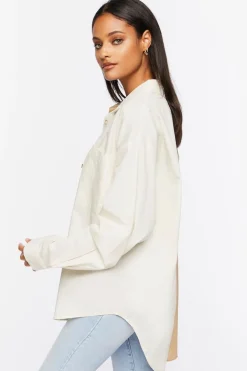 Colorblock Poplin High-Low Shirt