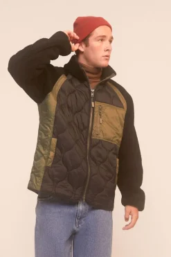 Colorblock Quilted Bomber Jacket