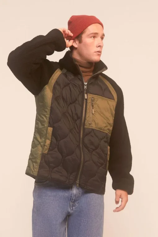 Colorblock Quilted Bomber Jacket