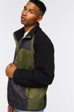 Colorblock Quilted Bomber Jacket