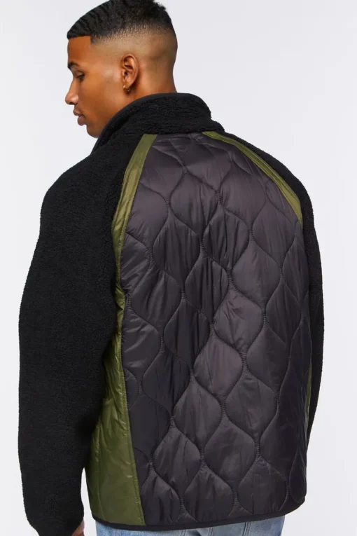 Colorblock Quilted Bomber Jacket