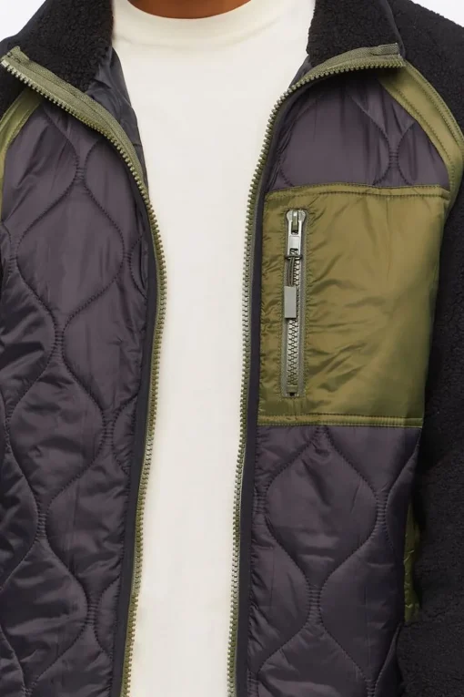 Colorblock Quilted Bomber Jacket