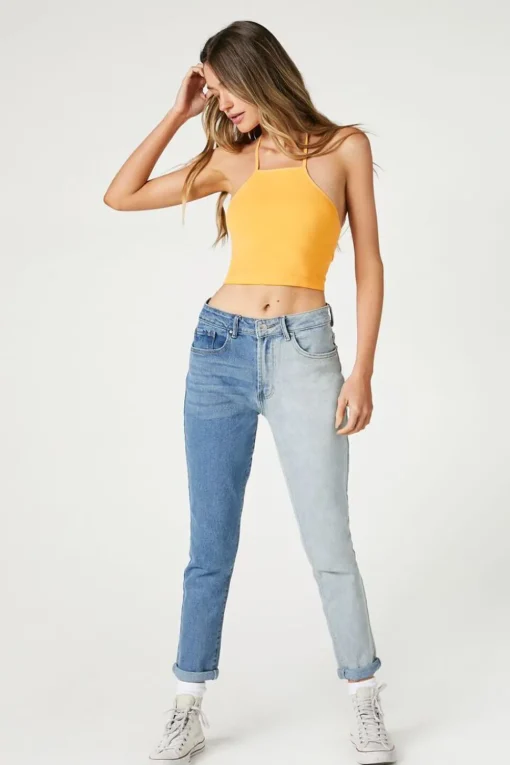Colorblock Skinny Jeans