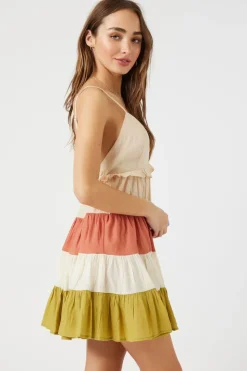 Colorblock Tiered Cami Mini Dress