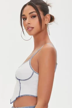 Contrast Trim Cropped Cami
