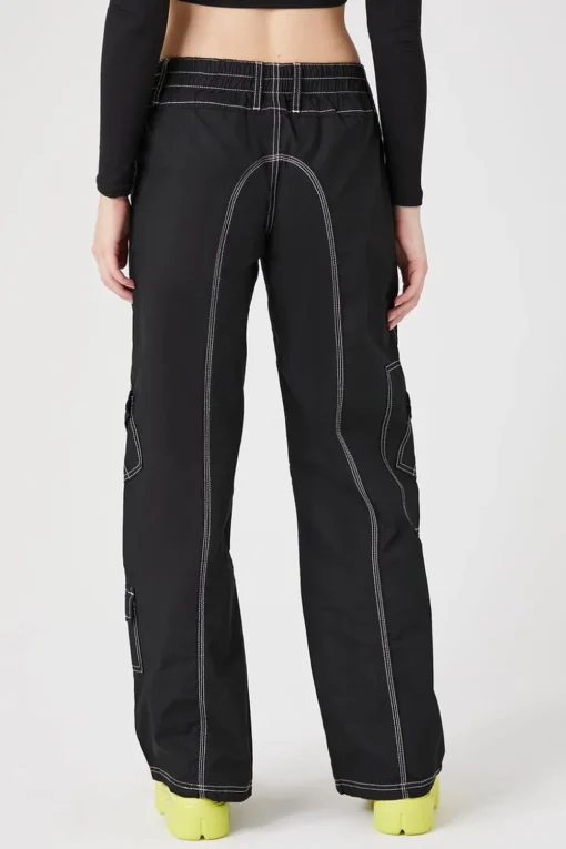 Contrast-Seam Cargo Pants