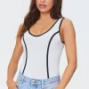Contrast-Seam Seamless Bodysuit