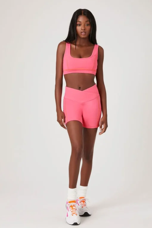 Contrast-Seam Sports Bra