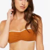 Contrast-Trim Bandeau Bikini Top
