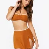Contrast-Trim Swim Cover-Up Skirt