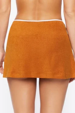 Contrast-Trim Swim Cover-Up Skirt