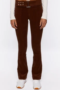 Corduroy Belted Flare Pants