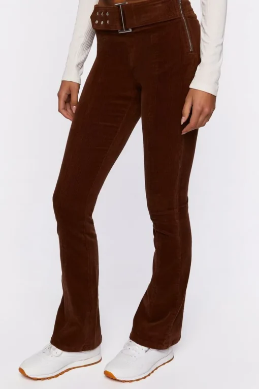 Corduroy Belted Flare Pants