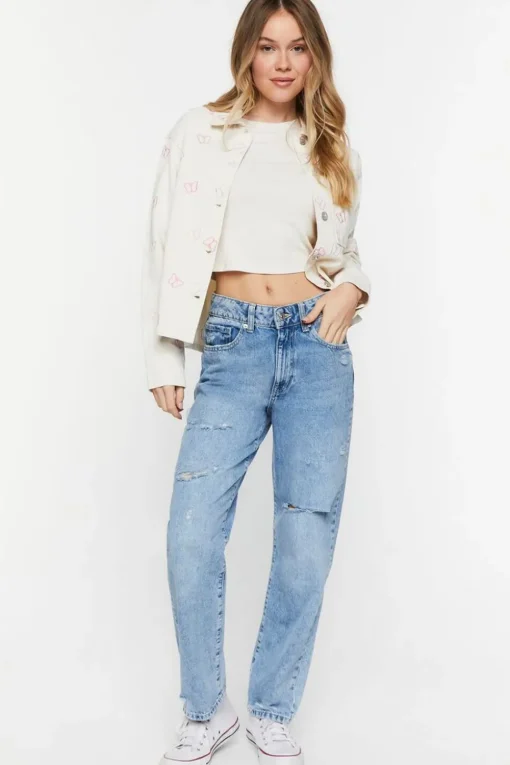 Corduroy Butterfly Trucker Jacket