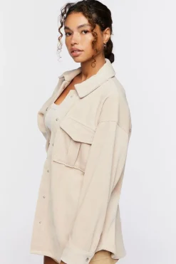 Corduroy Button-Front Shacket