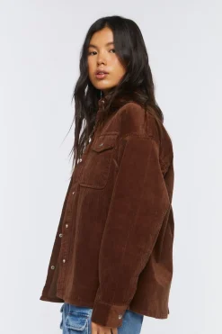 Corduroy Button-Front Shacket