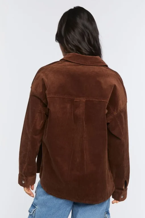Corduroy Button-Front Shacket