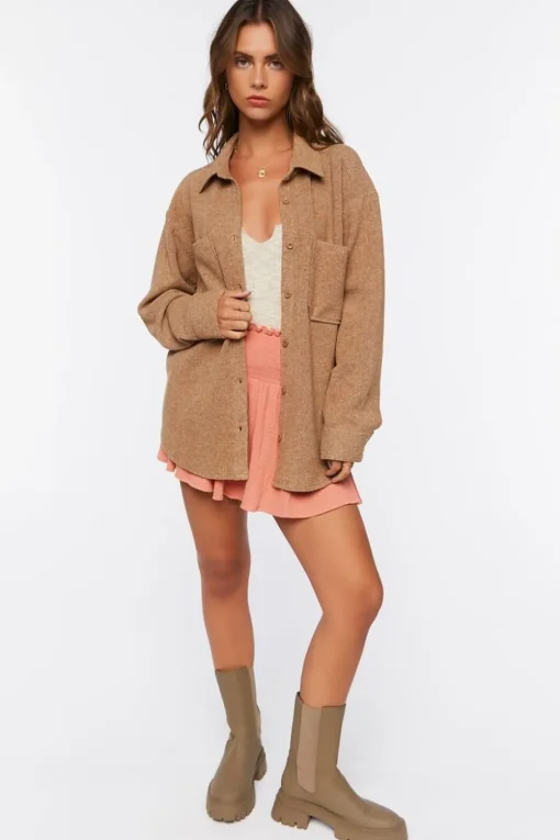 Corduroy Dolphin-Hem Shacket