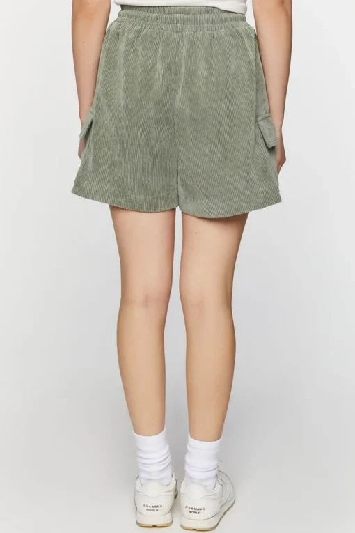 Corduroy Drawstring Bermuda Shorts