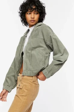 Corduroy Hooded Jacket