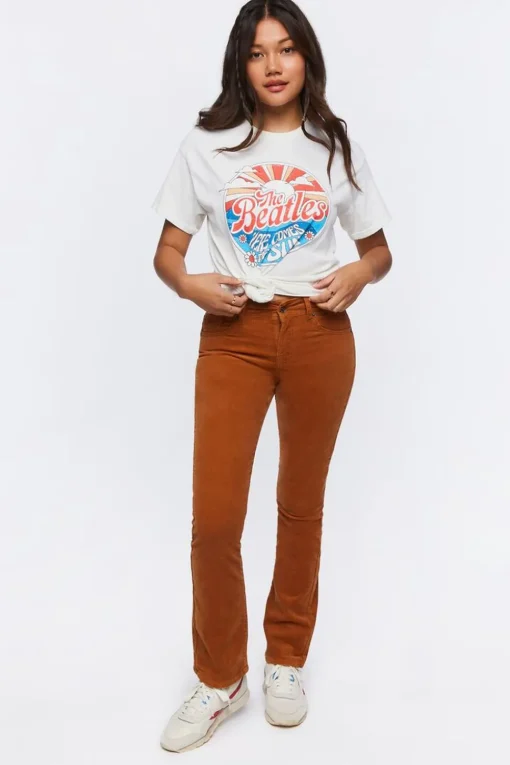 Corduroy Mid-Rise Bootcut Pants