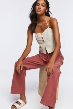 Corduroy Wide-Leg Trouser Pants
