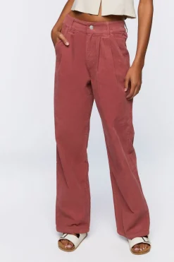Corduroy Wide-Leg Trouser Pants