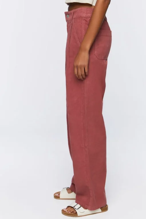 Corduroy Wide-Leg Trouser Pants