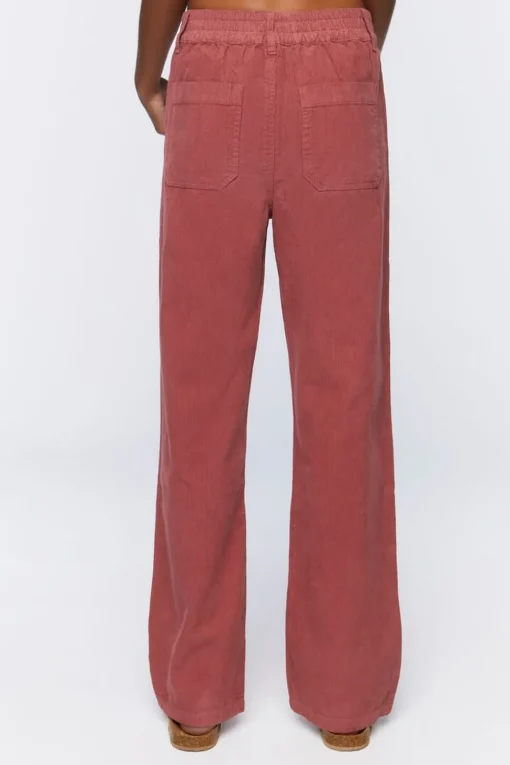 Corduroy Wide-Leg Trouser Pants
