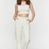 Corduroy-Panel Straight-Leg Utility Pants