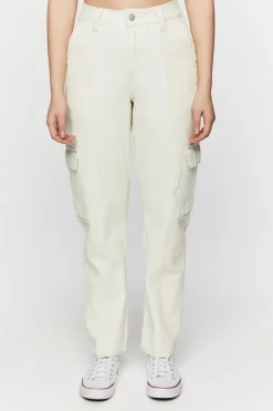 Corduroy-Panel Straight-Leg Utility Pants
