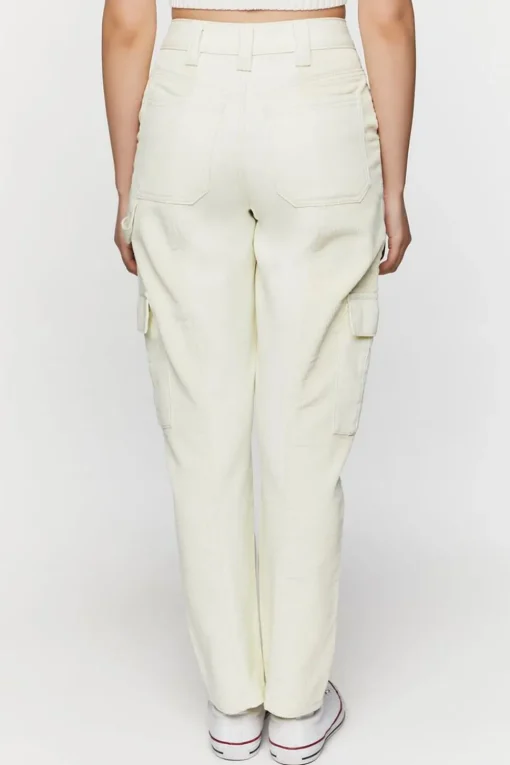 Corduroy-Panel Straight-Leg Utility Pants